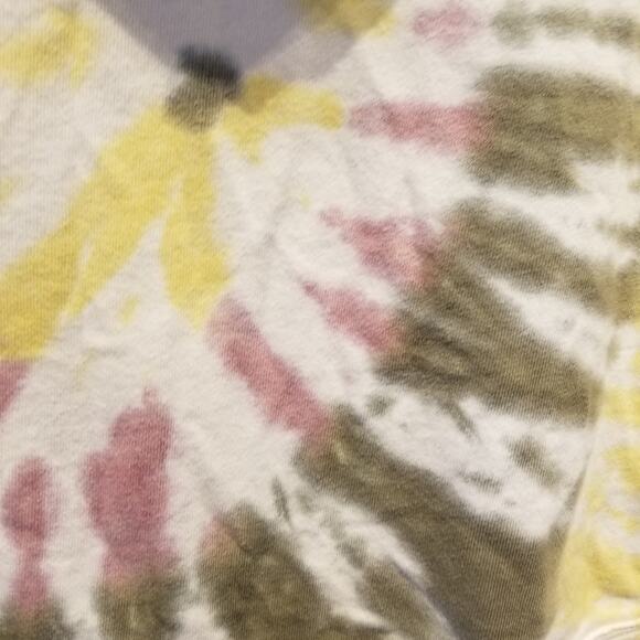 Old Navy Tie Dye Hoodie Yellow Gray Pink Zipper Jacket Juniors Size M - Picture 12 of 12